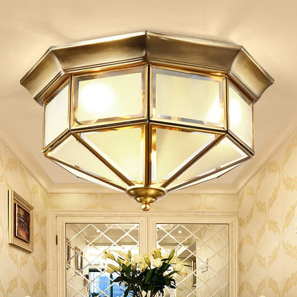 Plafonnier rétro en cuivre style américain pour intérieur élégant — LZ4X9P2