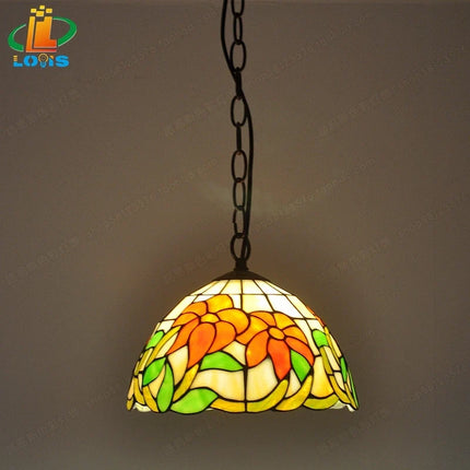 Lustre suspension style Tiffany motif bégonia américain pour intérieur — LZ4P9X2