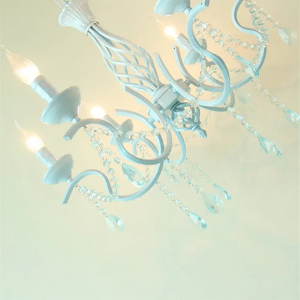 Lustre en cristal de fer style pastoral européen élégant — LZ4X9M