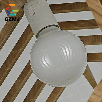 suspension vintage en bois style campagnard américain led