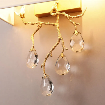Applique murale rétro en cristal doré pour intérieur contemporain — LZ4G7X2