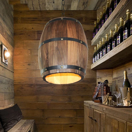Suspension baril en bois style rétro pour restaurant — LZ4P9XQ
