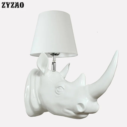 Applique murale rhinocéros au style campagnard américain — LZ4T9X