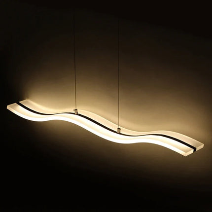 Suspension LED design moderne en acrylique forme vague — LZ4X9T2