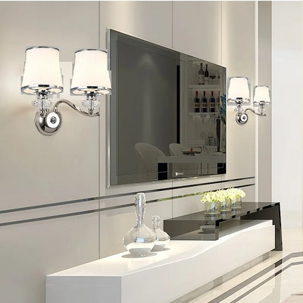 Lustre moderne en cristal avec LED E14 finition chrome — LZ4X9P