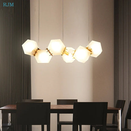 Suspension en verre à géométrie postmoderne nordique pour espaces variés — LZ4X9T