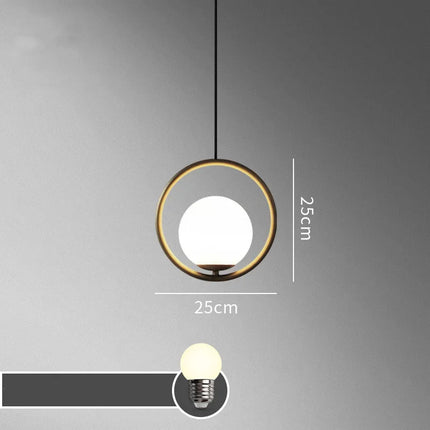 Lustre LED rétro en verre pour décoration intérieure — LZ4D9XQ