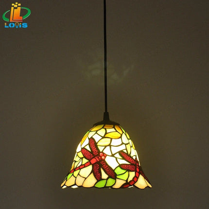 Lustre suspension style Tiffany motif bégonia américain pour intérieur — LZ4P9X2
