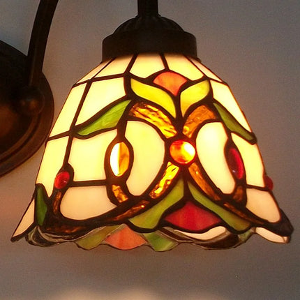 Applique murale rétro style Tiffany avec éclairage vitrail pour bar et restaurant — LZ4X9Q2