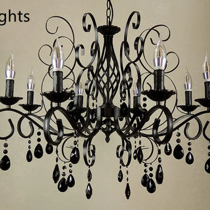 Lustre rétro décoratif en métal, verre et cristal pour intérieur — LZ4Q7N2