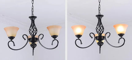 Lustre vintage en fer style européen avec ampoule LED traditionnelle — LZ4X9P2