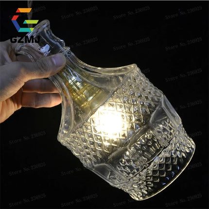Suspension LED rétro avec abat-jour en verre sculpté — LZ4X9T1