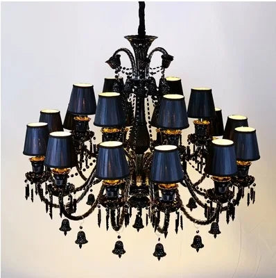 Lustre en cristal noir pour éclairage élégant et luxueux — LZ4X9QJ2
