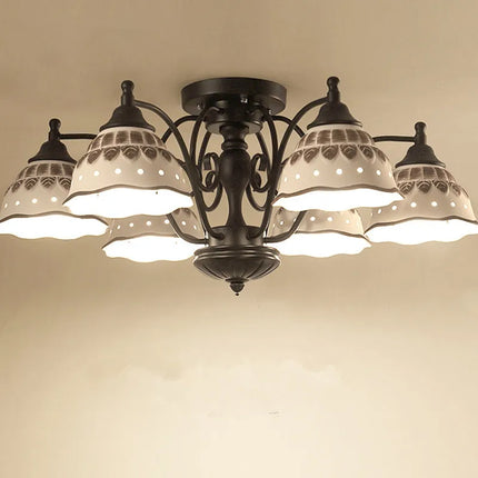 Plafonnier en céramique ambiance rétro style européen pour intérieur — LZ4G7X2