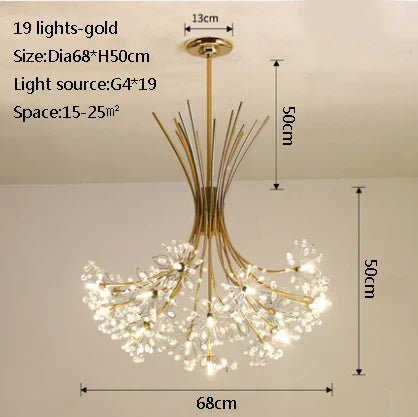 Suspension en cristal motif pissenlit pour ambiance moderne — LZ4D9XQ