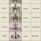 Cristal de verre noir / 10 lumières