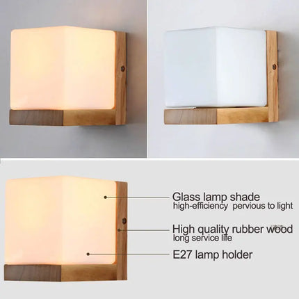 Applique murale en bois avec éclairage LED style vintage — LZ4X9T2