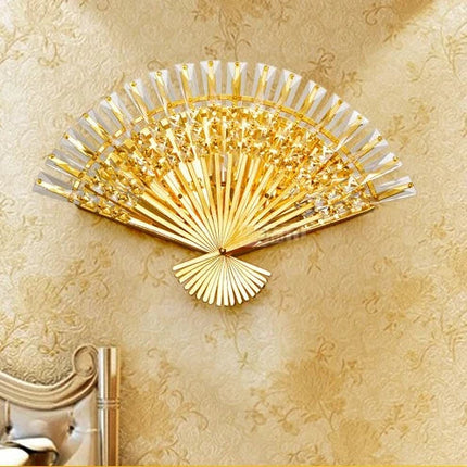 Applique murale LED en acier inoxydable avec cristal design éventail — LZ4X9P2