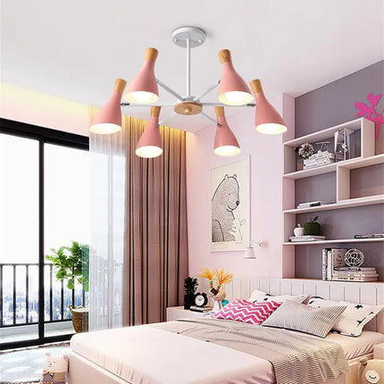 Lustre moderne en bois massif pour chambre d’enfant — LZ4XJ9