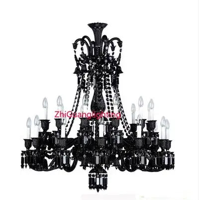 Lustre en cristal noir pour éclairage élégant et luxueux — LZ4X9QJ2