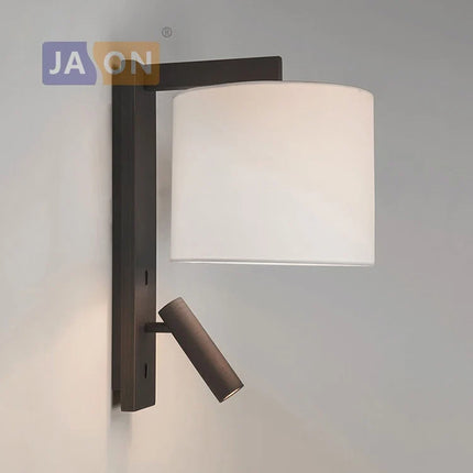 Applique murale LED nordique en fer et tissu rotative sans fil — LZ4X9T