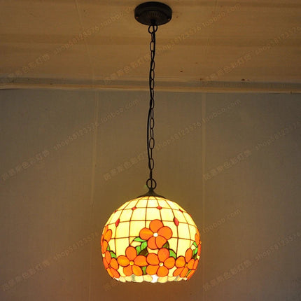 Lustre en verre à motifs floraux style Tiffany pour éclairage élégant — LZ4X9B