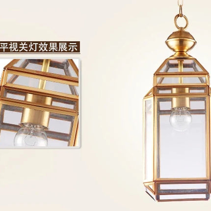 Suspension en cuivre avec abat-jour en verre style industriel et rustique — LZ4B7XQ