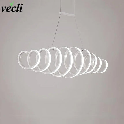 lustre moderne en aluminium avec lumières leds intégrées