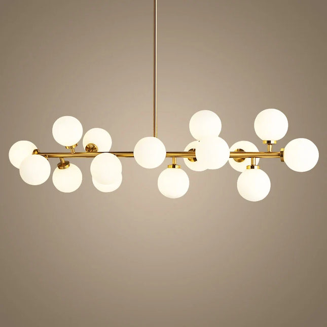 Lustre doré avec boule en verre design créatif — LZ4X9P2