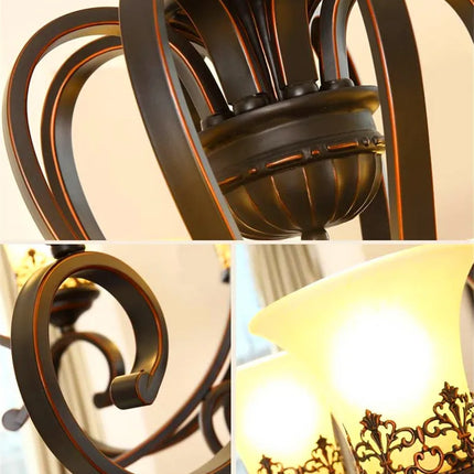 Lustre vintage en métal style européen pour éclairage intérieur — LZ7XQ2