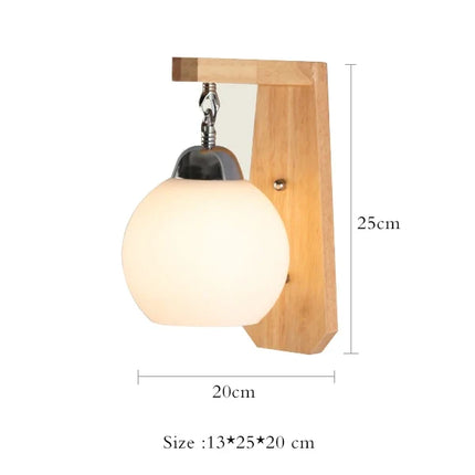 Applique murale nordique en verre et bois pour décoration intérieure — LZ4X9T2