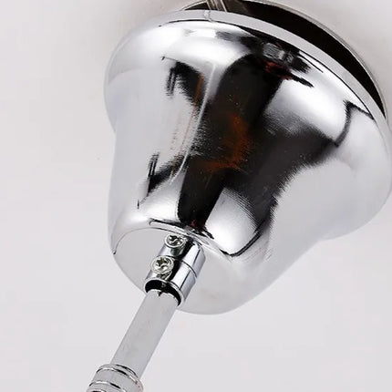 lustre suspendu à pompon en aluminium argenté avec éclairage led