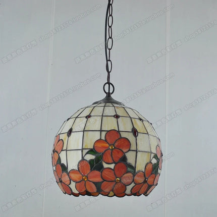 Lustre en verre à motifs floraux style Tiffany pour éclairage élégant — LZ4X9B
