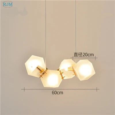 Suspension en verre à géométrie postmoderne nordique pour espaces variés — LZ4X9T