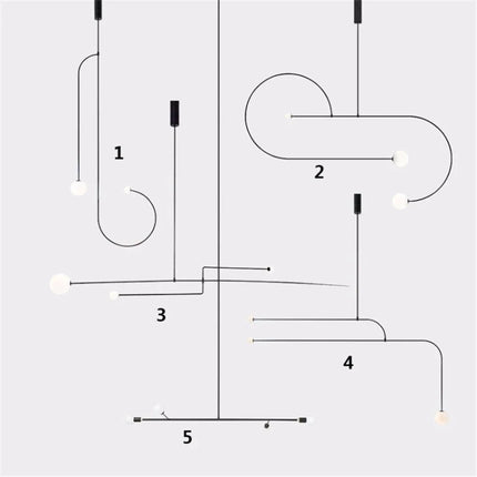 Suspension LED géométrique en fer au design moderne — LZ4X9Q2