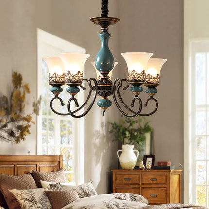 Lustre LED en céramique au style rétro moderne et luxueux — LZ4T9X2