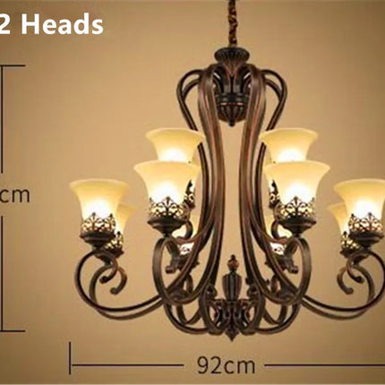 Lustre vintage en métal style européen pour éclairage intérieur — LZ7XQ2