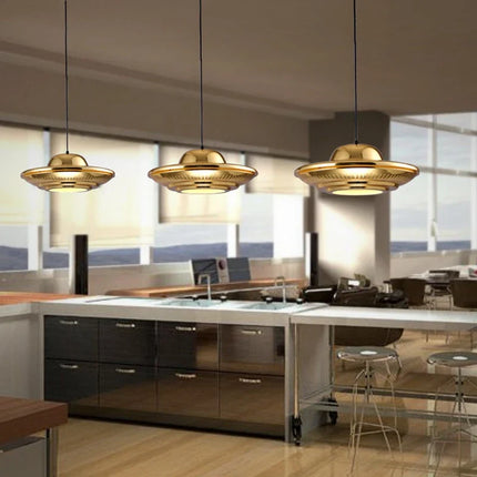 Suspension UFO moderne en métal plaqué décoratif — LZ4X9T