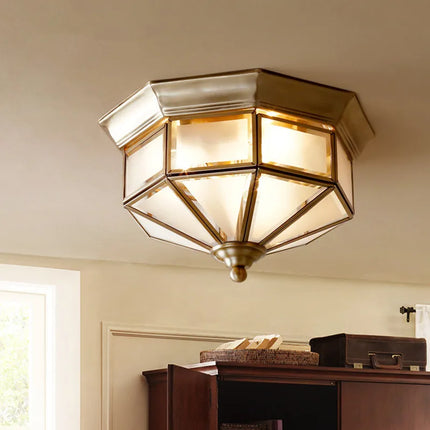 Plafonnier rétro en cuivre style américain pour intérieur élégant — LZ4X9P2