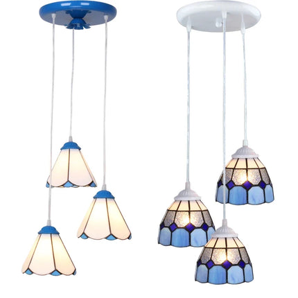 3 Heads Colorful Glass LED Pendant Lamps Light,Bedroom Suspension Hanging Ceiling Lamp