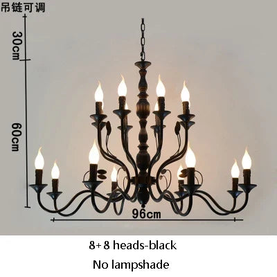 Lustre suspension vintage en fer noir style industriel — LZ4P9X