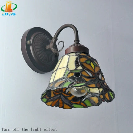 Applique murale style Tiffany avec motif floral pour éclairage décoratif — LZ4M7Q2N