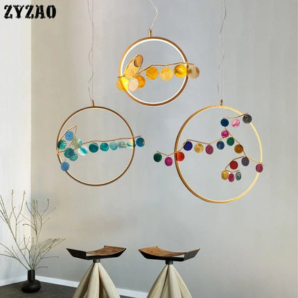suspension en agate design post-moderne pour intérieur élégant