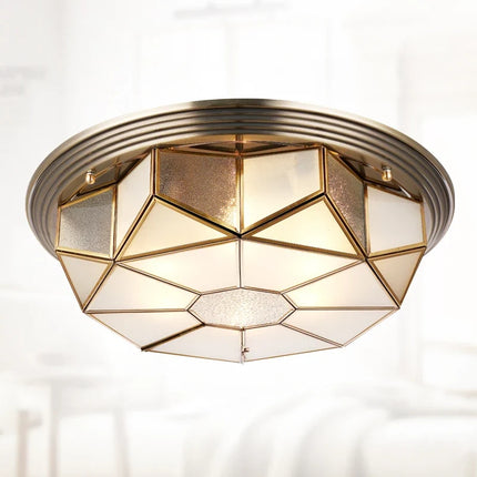 Plafonnier vintage en verre et cuivre pour intérieur — LZ4X9M