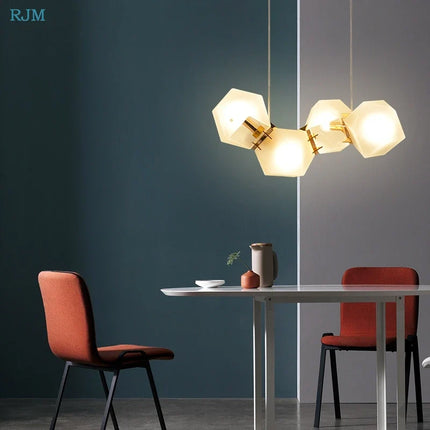 Suspension en verre à géométrie postmoderne nordique pour espaces variés — LZ4X9T
