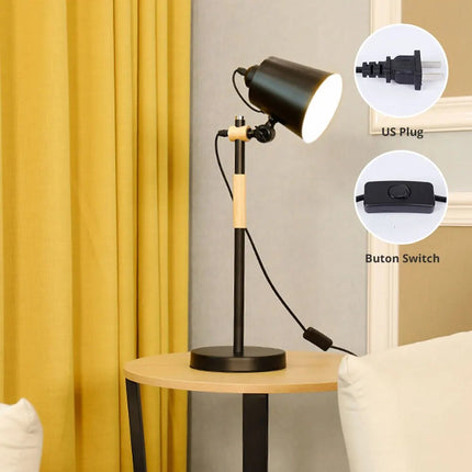 Lampe de bureau nordique en bois et métal moderne — LZ4X9T2