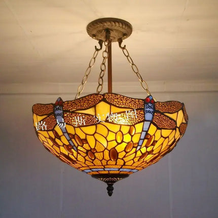 Lustre européen style Tiffany libellule nostalgie antique — LZ4X9P7