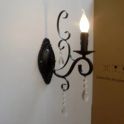 Applique murale classique en métal et cristal style européen — LZ4X9P2
