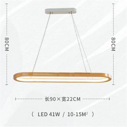 suspension en bois massif pour restaurant et bar à led