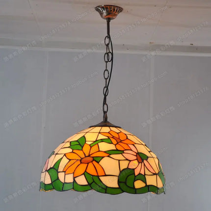 Lustre en verre tournesol style américain pour éclairage intérieur campagne — LZ4QJ7